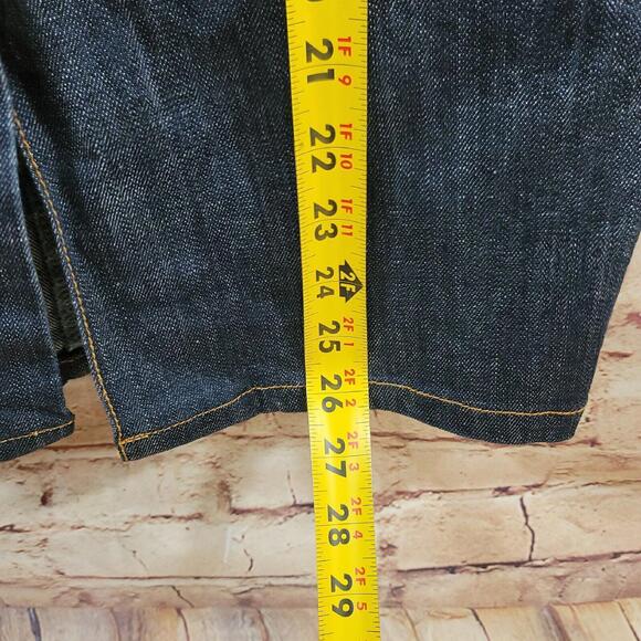 ZD Zana Di Women's Skirt 5 Pencil Dark Blue Denim High Waist Buttons Knee Length - Picture 7 of 14